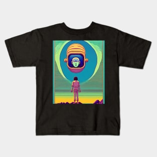 Girl Stumbles Upon Floating Alien Head Kids T-Shirt